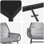 Conjunto de Comedor de Jardín 7 pcs Gris ratán sintético