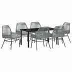 Conjunto de Comedor de Jardín 7 pcs Gris ratán sintético