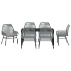 Conjunto de Comedor de Jardín 7 pcs Gris ratán sintético