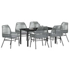 Conjunto de Comedor de Jardín 7 pcs Gris ratán sintético