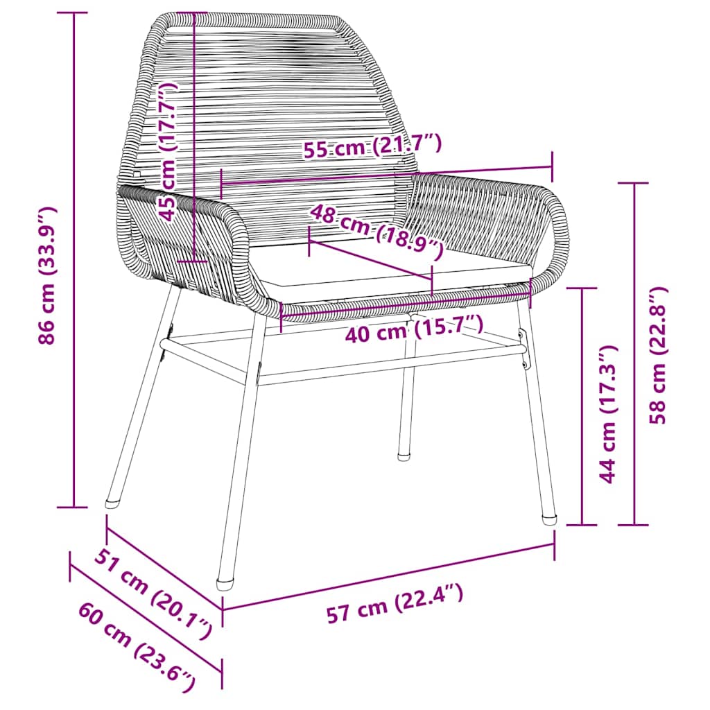 Conjunto de Comedor de Jardín 7 pcs Gris ratán sintético