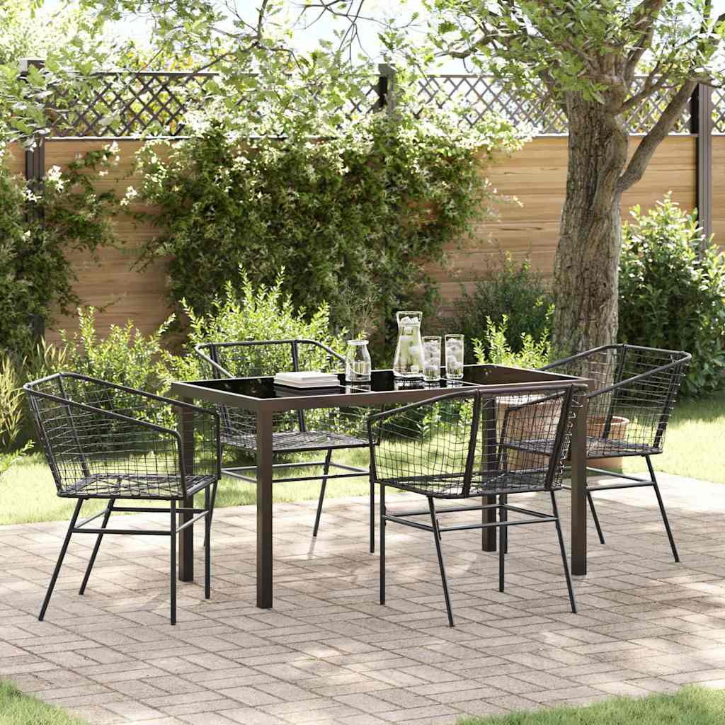 Conjunto de Comedor de Jardín 3 pcs Marrón ratán sintético