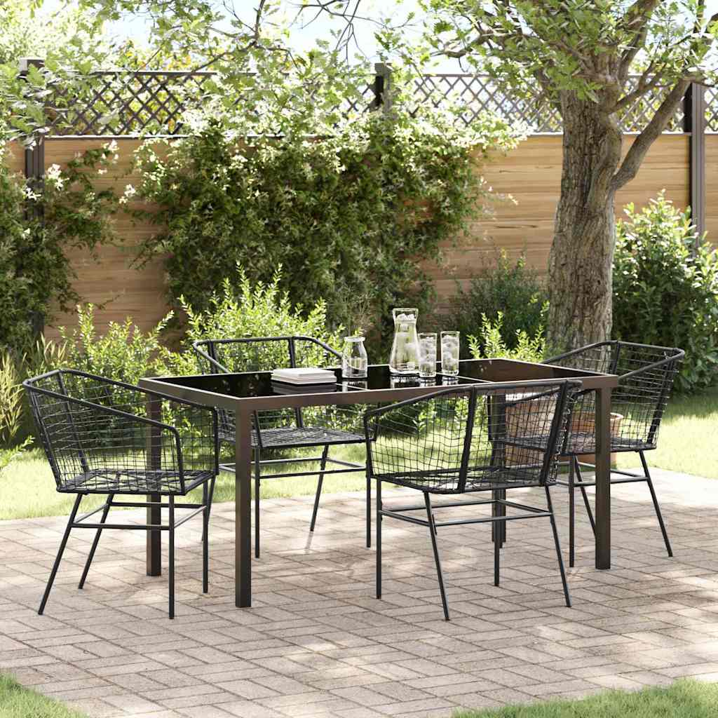 Conjunto de Comedor de Jardín 3 pcs Marrón ratán sintético