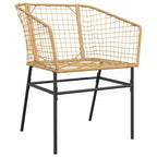 Conjunto de Comedor de Jardín 3 pcs Marrón ratán sintético