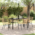 Conjunto de Comedor de Jardín 3 pcs Marrón ratán sintético