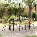Conjunto de Comedor de Jardín 3 pcs Marrón ratán sintético