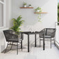 Conjunto de Comedor de Jardín con cojín 3 pcs Gris