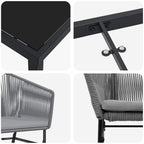Conjunto de Comedor de Jardín con cojín 3 pcs Gris