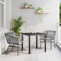 Conjunto de Comedor de Jardín con cojín 3 pcs Gris
