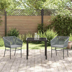 Conjunto de Comedor de Jardín con cojín 3 pcs Gris