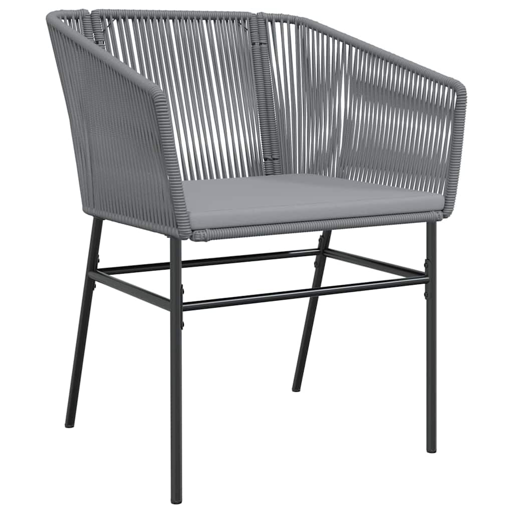 Conjunto de Comedor de Jardín con cojín 3 pcs Gris