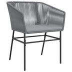Conjunto de Comedor de Jardín con cojín 3 pcs Gris