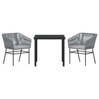 Conjunto de Comedor de Jardín con cojín 3 pcs Gris
