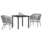 Conjunto de Comedor de Jardín con cojín 3 pcs Gris
