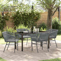 Conjunto de Comedor de Jardín con cojín 3 pcs Gris