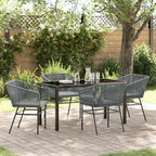 Conjunto de Comedor de Jardín con cojín 3 pcs Gris