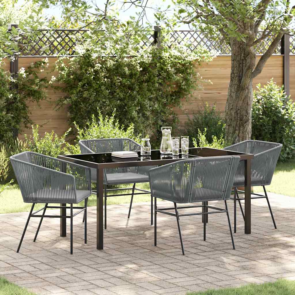 Conjunto de Jantar de Jardim com almofada 3 peças Cinzento