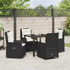 Conjunto de Comedor de Jardín 5 pcs Negro ratán sintético