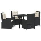 Conjunto de Comedor de Jardín 5 pcs Negro ratán sintético