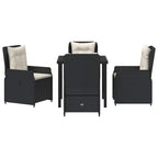 Conjunto de Comedor de Jardín 5 pcs Negro ratán sintético