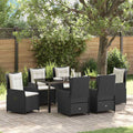 Conjunto de Comedor de Jardín 7 pcs Negro ratán sintético