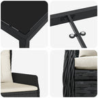 Conjunto de Comedor de Jardín 9 pcs Negro ratán sintético
