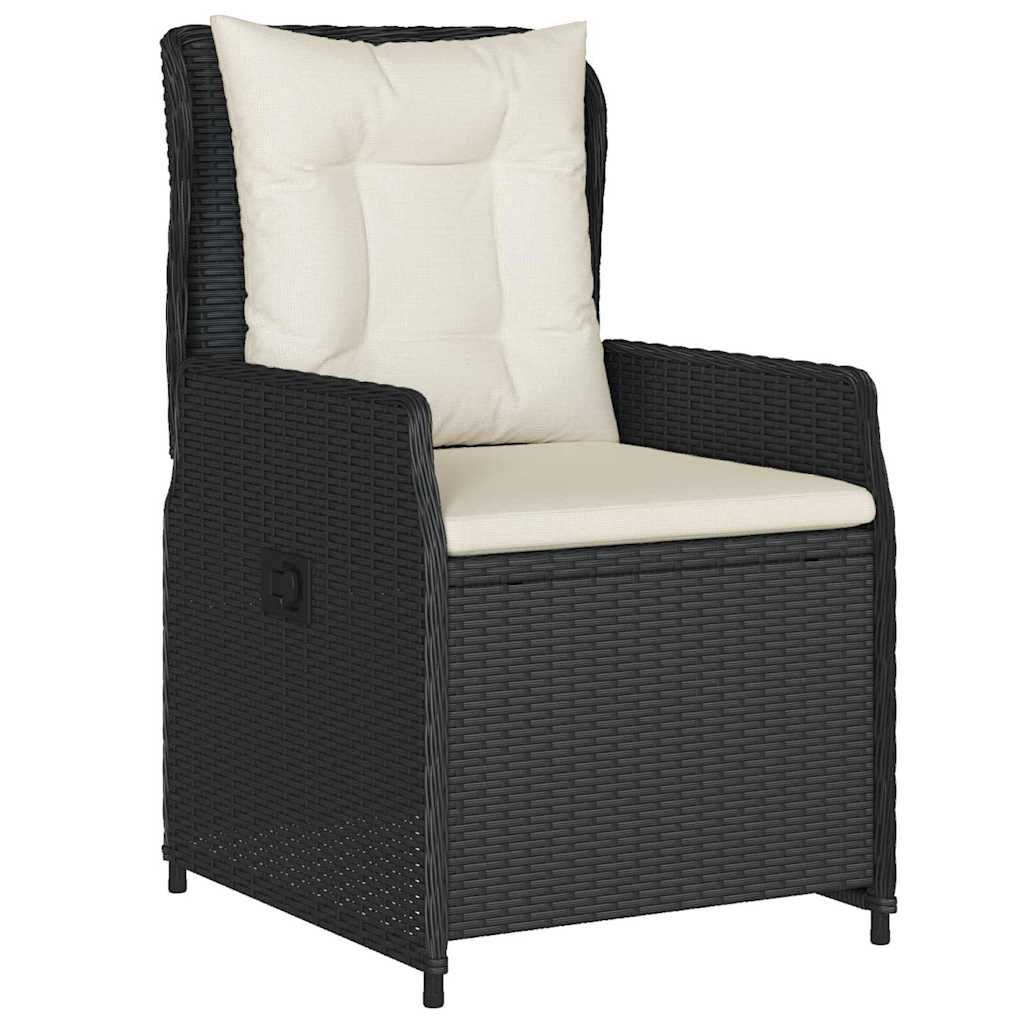 Conjunto de Comedor de Jardín 9 pcs Negro ratán sintético