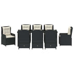 Conjunto de Comedor de Jardín 9 pcs Negro ratán sintético