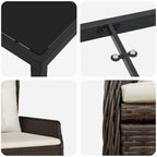Conjunto de Comedor de Jardín 5 pcs Marrón ratán sintético