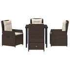 Conjunto de Comedor de Jardín 5 pcs Marrón ratán sintético