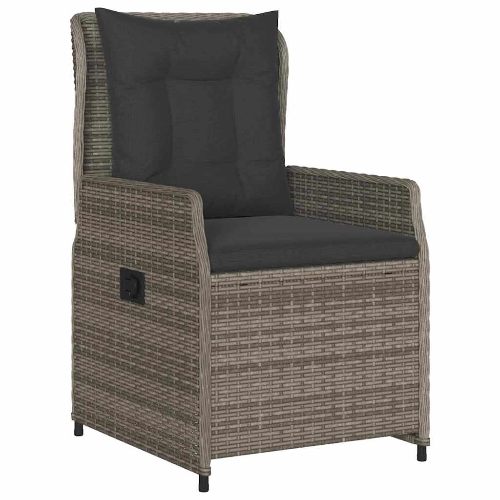Conjunto de Comedor de Jardín 3 pcs Gris ratán sintético