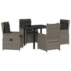 Conjunto de Comedor de Jardín 5 pcs Gris ratán sintético