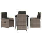 Conjunto de Comedor de Jardín 5 pcs Gris ratán sintético