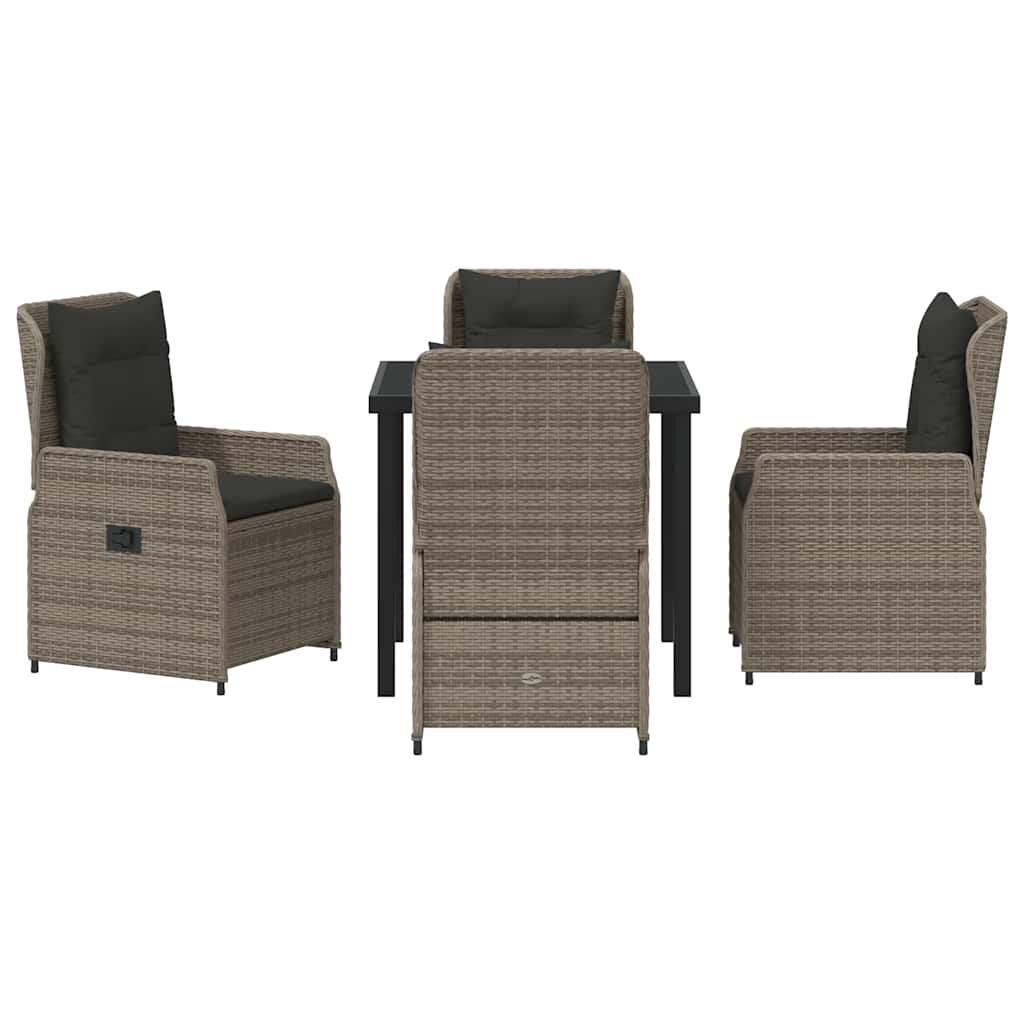 Conjunto de Comedor de Jardín 5 pcs Gris ratán sintético