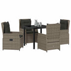 Conjunto de Comedor de Jardín 5 pcs Gris ratán sintético