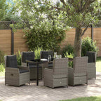 Conjunto de Comedor de Jardín 7 pcs Gris ratán sintético