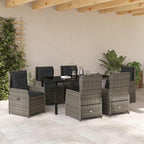 Conjunto de Comedor de Jardín 7 pcs Gris ratán sintético