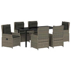 Conjunto de Comedor de Jardín 7 pcs Gris ratán sintético