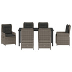 Conjunto de Comedor de Jardín 7 pcs Gris ratán sintético