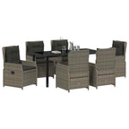 Conjunto de Comedor de Jardín 7 pcs Gris ratán sintético