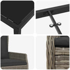 Conjunto de Comedor de Jardín 9 pcs Gris ratán sintético