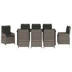 Conjunto de Comedor de Jardín 9 pcs Gris ratán sintético