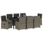 Conjunto de Comedor de Jardín 9 pcs Gris ratán sintético