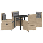 Conjunto de Comedor de Jardín 5 pcs Beige y Gris Claro