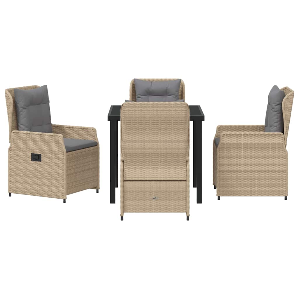 Conjunto de Comedor de Jardín 5 pcs Beige y Gris Claro