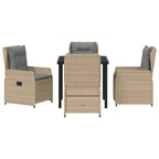 Conjunto de Comedor de Jardín 5 pcs Beige y Gris Claro