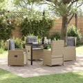 Conjunto de Comedor de Jardín 5 pcs Beige y Gris Claro