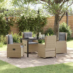 Conjunto de Comedor de Jardín 5 pcs Beige y Gris Claro