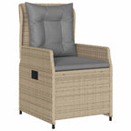 Conjunto de Comedor de Jardín 9 pcs Beige y Gris Claro