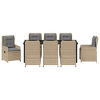 Conjunto de Comedor de Jardín 9 pcs Beige y Gris Claro